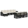 vidaXL Set Divano da Giardino 10 pz Nero e Bianco Crema polyrattan
