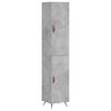 vidaXL Credenza Grigio Cemento 34,5x34x180 cm in Legno Multistrato