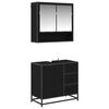 vidaXL Set di mobili per il bagno 2 pz Rovere Nero 65 x 33 x 60 cm