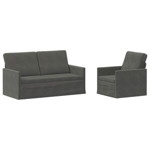 vidaXL Set di divani 2 pcs Grigio Scuro Tessuto in Cords