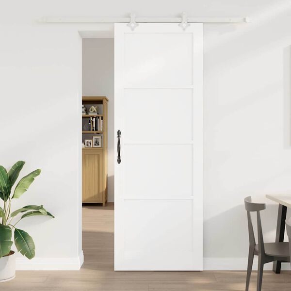vidaXL Porta scorrevole Bianco 83 x 232 cm Pino massello