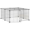 vidaXL Gabbia per Animali 12 Pannelli con Porta Nero 70x70x35 cm Acciaio