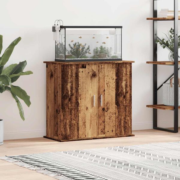 vidaXL Supporto Acquario 81x36x73 cm in Legno Multistrato Legno Antico