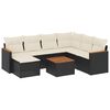 vidaXL Set Divani da Giardino con Cuscini 8 pz Nero in Polyrattan