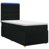 vidaXL Letto Box Spring LED con Materasso Nero 90 x 200 cm Tessuto