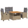 vidaXL Set da Pranzo da Giardino 4 pz con Cuscini Beige in Polyrattan