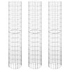 vidaXL Fioriere Gabbione Circolare 3 pz in Acciaio Zincato Ø30x150 cm