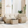 vidaXL Set Divano da Giardino 5 pz con Cuscini Beige in Polyrattan