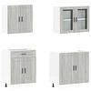 vidaXL Set Mobili da Cucina 4 pz Porto Grigio Sonoma in Truciolato