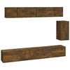 vidaXL Set di Mobili Porta TV 6 pz Rovere Fumo in Legno Multistrato