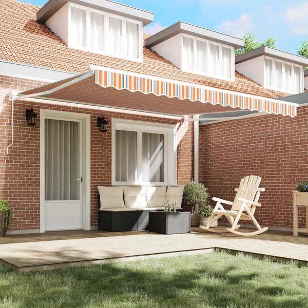 vidaXL Tenda Retrattile Multicolore 400 &times; 300 cm Poliestere