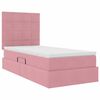 vidaXL Letto con contenitore e LED con led Rosa 90 x 200 cm Velluto