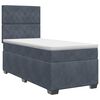 vidaXL Letto box spring con materasso Grigio Scuro 90 x 190 cm Velluto