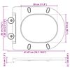 vidaXL Sedile del WC Grigio 44 x 36,4 x 3,4 cm Duroplast