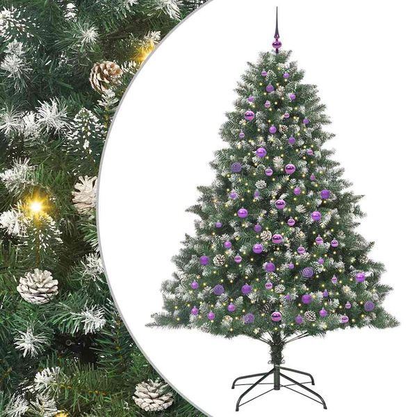 vidaXL Albero di Natale artificiale con 300 LED Verde 210 cm