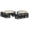 vidaXL Set Divano da Giardino 13 pz Nero e Bianco Crema polyrattan