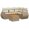 vidaXL Set Divano da Giardino 5 pz con Cuscini Beige in Polyrattan