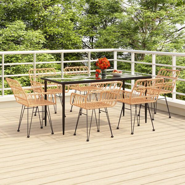 vidaXL Set da Pranzo da Giardino 7 pz in Polyrattan