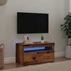 vidaXL Mobile Porta TV con LED Legno Antico 75x35x40 cm Multistrato