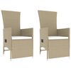 vidaXL Set Mobili da Giardino 3 pz Beige Polyrattan e Acciaio