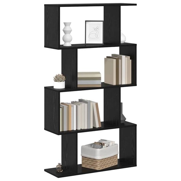 vidaXL Armadio per Libri Rovere Nero 70 x 24 x 129 cm