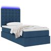 vidaXL Letto con contenitore e LED con led Blu 100 x 200 cm Poliestere