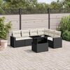 vidaXL Set Divani da Giardino con Cuscini 7pz Nero Polyrattan