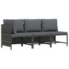 vidaXL Set Divani da Giardino 3 pz con Cuscini in Polyrattan Grigio