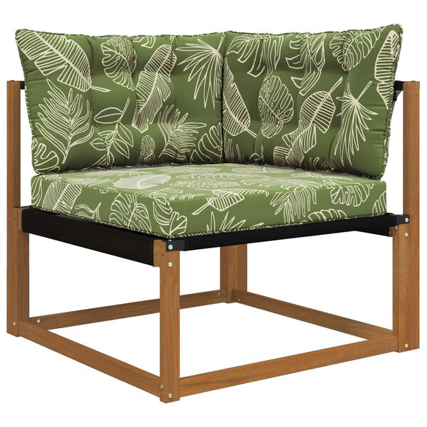 vidaXL Cuscino per divano da esterno 3 pcs Design a foglia Poliestere