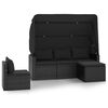 vidaXL Set Divani da Giardino 4 pz con Cuscini Nero in Polyrattan