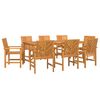 vidaXL Set da Pranzo per Giardino 9 pcs Marrone