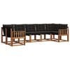 vidaXL Set di divani da esterno con cuscino 7 pcs Naturale e Nero
