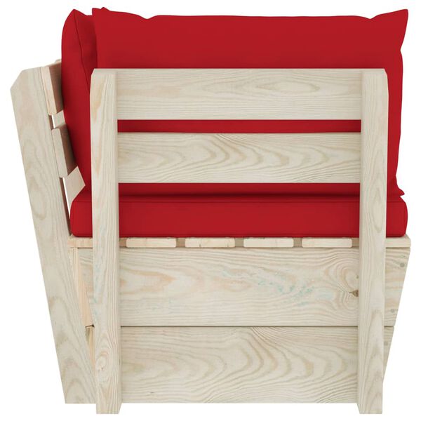 vidaXL Divano Angolare da Giardino su Pallet e Cuscini Legno di Abete