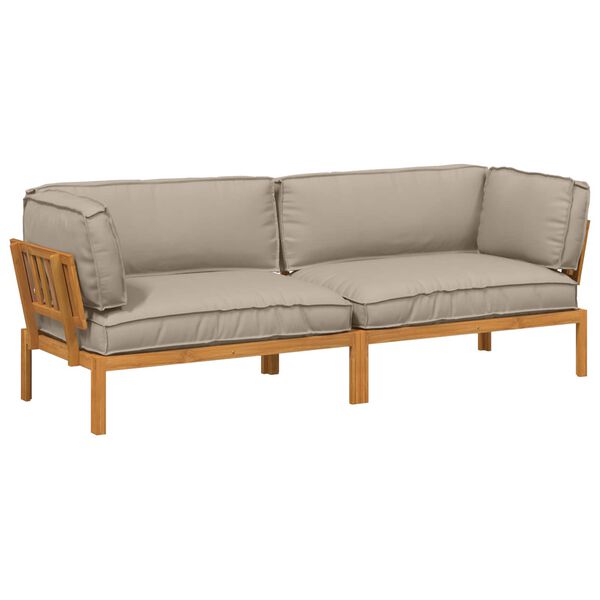 vidaXL Set di divani con cuscino 2 pcs Talpa Legno di Acacia Massello