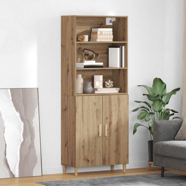 vidaXL Credenza Rovere artigianale 69,5 x 32,5 x 180 cm