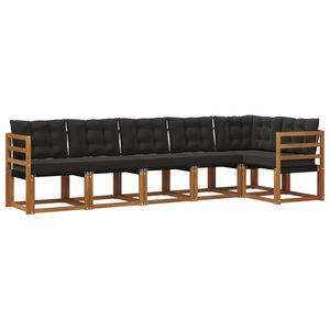 vidaXL Set di divani da esterno 6 pz Naturale e Nero