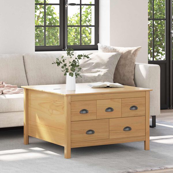 vidaXL Tavolino da salotto Marrone miele 79,5 x 79,5 x 49 cm