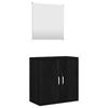 vidaXL Set Mobili da Bagno 2 pz Nero in Legno Multistrato