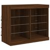 vidaXL Credenza con Luci LED Rovere Marrone 202x37x67 cm