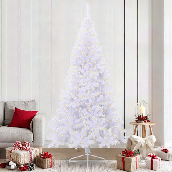 vidaXL Albero di Natale artificiale Bianco 240 cm PVC e Acciaio