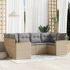 vidaXL Set Divano da Giardino 6 pz con Cuscini Beige Misto Polyrattan