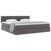 vidaXL Letto con contenitore e materasso Grigio 200 x 200 cm