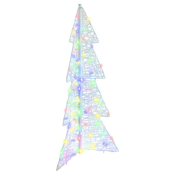 vidaXL Albero di Natale con 100 LED Multicolore 120 cm Acrilico
