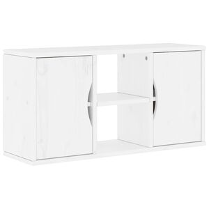 vidaXL Mobile Porta TV ODDA Bianco 79x24x40 cm Legno Massello di Pino