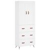 vidaXL Credenza Bianca 69,5x34x180 cm in Legno Multistrato