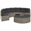 vidaXL Set Divani da Giardino Semicircolare 3 pz in Polyrattan Grigio
