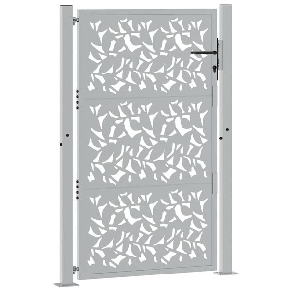 vidaXL Cancello da giardino 100x150 cm in acciaio corten con design a foglia