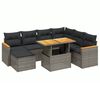 vidaXL Set Divano da Giardino 8 pz con Cuscini Grigio in Polyrattan