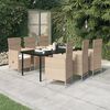 vidaXL Set da Pranzo da Giardino 7 pz con Cuscini Beige
