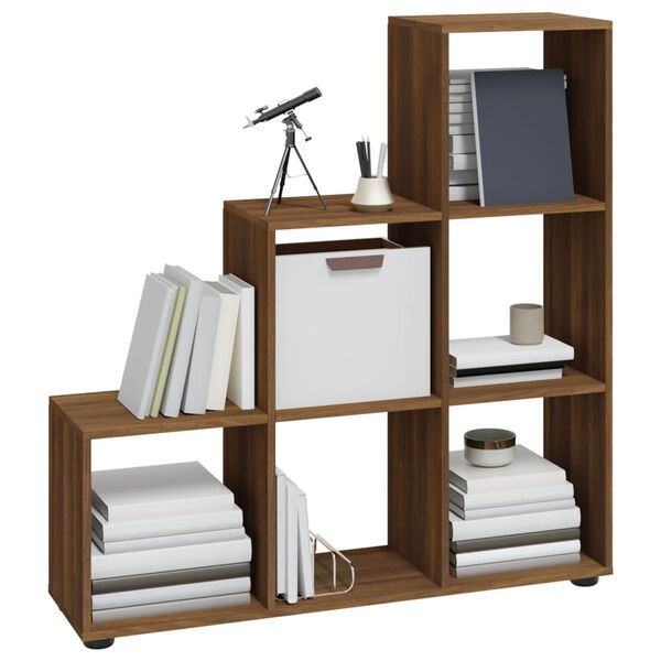 vidaXL Libreria a Scala Rovere Marrone 107 cm in Legno Multistrato